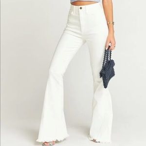 Show Me Your Mumu Berkeley Zip Up Bell Pants Pearly White Boho 26
